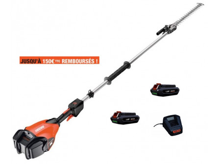 Taille Haies sur perche ECHO DHCA 2600 HD avec 2 Batteries LPB50-150 et avec un chargeur LCJQ-5602C.