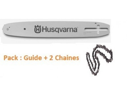 Pack Supplémentaire Guide Husqvarna 35 cm + 2 Chaines