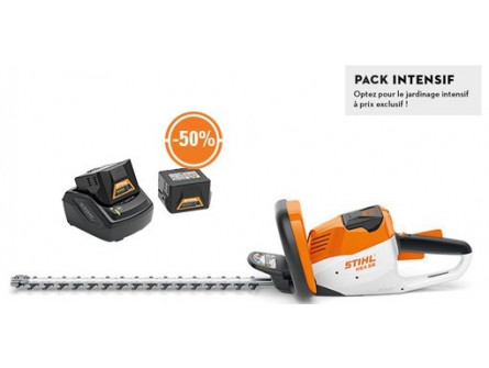 Taille Haies STIHL HSA 56 Pack INTENSIF avec avec 2 x AK 10 + AL 101