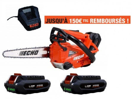 Tronçonneuse Elagueuse ECHO DCS 2500 TCA en 1/4 Pack 2 Batteries LPB 50-150 et Chargeur LCJQ-560. avec avec 2 chaines d'origine