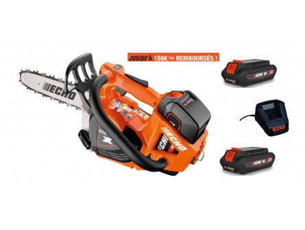 Tronçonneuse Elagueuse ECHO DCS 3500 T Pack 2 x Batterie LPB 56-V125 et Chargeur LCJQ-560  avec avec 2 chaines