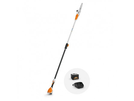 Tronçonneuse sur perche STIHL HTA 50 est livré avec 1 batterie AK 20 + 1 chargeur AL 101