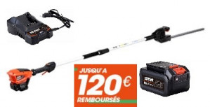 Taille Haies sur perche ECHO DHCA 310 Pack Batterie LBP36-80 et Chargeur LC-3604