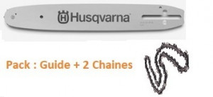 Pack Supplémentaire Guide Husqvarna 50 cm + 2 Chaines