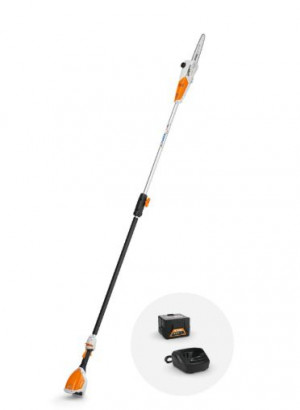 Tronçonneuse sur perche STIHL HTA 50 est livré avec 1 batterie AK 20 + 1 chargeur AL 101