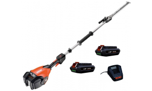 Taille Haies sur perche ECHO DHCAS 2600 HD avec 2 Batteries LPB 56-V125 et avec un chargeur LCJQ-5602C.
