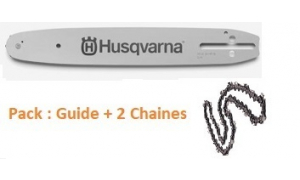 Pack Supplémentaire Guide Husqvarna 35 cm + 2 Chaines